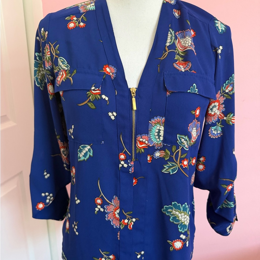 Express Blue Floral Blouse